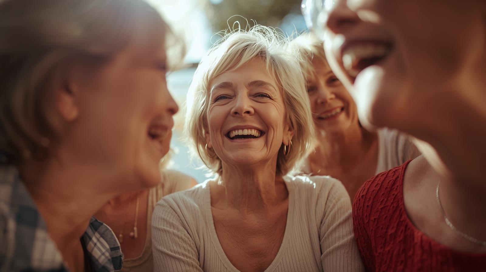 photo de plusieurs femmes cinquantaine qui rient ensemble